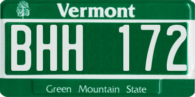 VT license plate BHH172