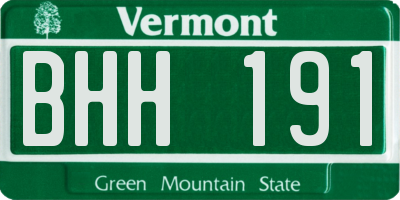 VT license plate BHH191