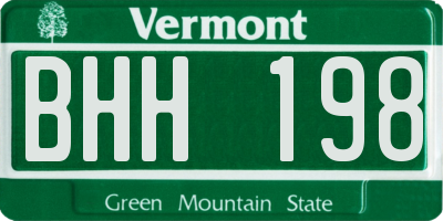 VT license plate BHH198