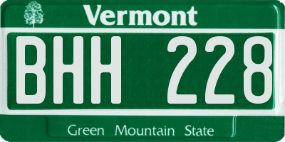 VT license plate BHH228