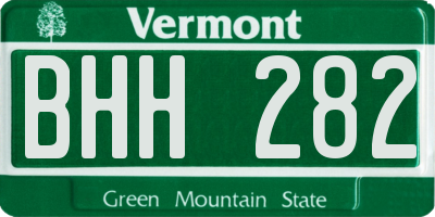 VT license plate BHH282