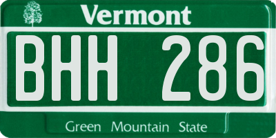 VT license plate BHH286