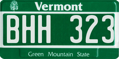 VT license plate BHH323