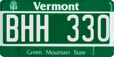 VT license plate BHH330