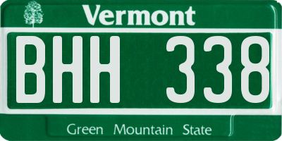 VT license plate BHH338