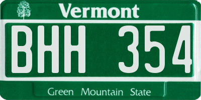 VT license plate BHH354
