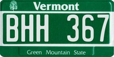 VT license plate BHH367