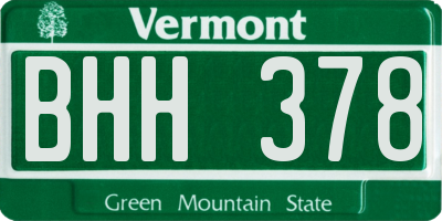 VT license plate BHH378