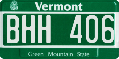 VT license plate BHH406