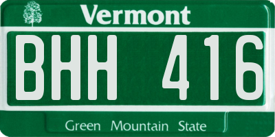 VT license plate BHH416