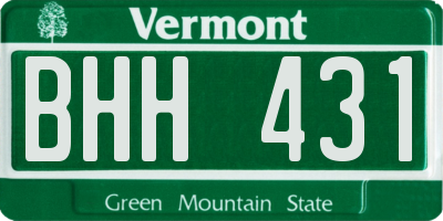 VT license plate BHH431