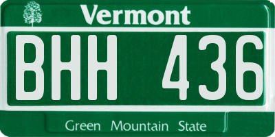 VT license plate BHH436