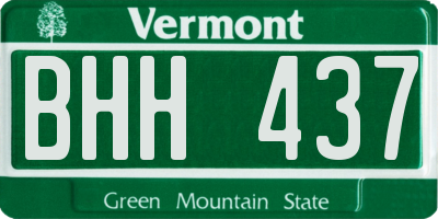 VT license plate BHH437