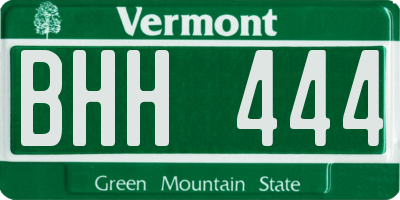 VT license plate BHH444