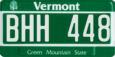 VT license plate BHH448