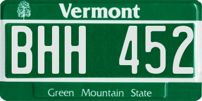 VT license plate BHH452