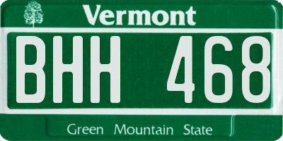 VT license plate BHH468