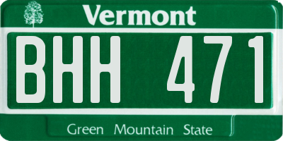 VT license plate BHH471