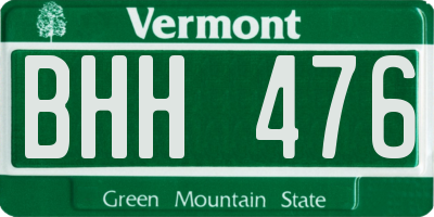 VT license plate BHH476