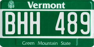 VT license plate BHH489