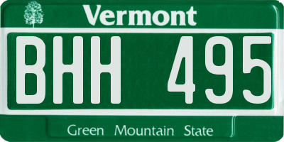 VT license plate BHH495