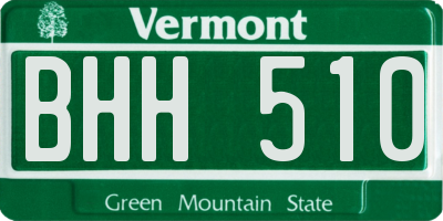 VT license plate BHH510