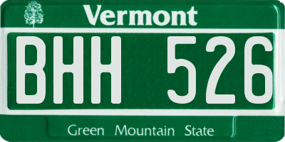 VT license plate BHH526