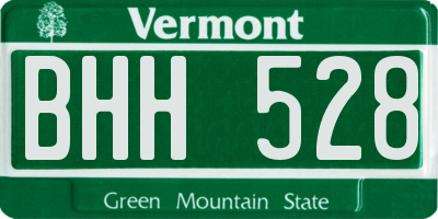 VT license plate BHH528