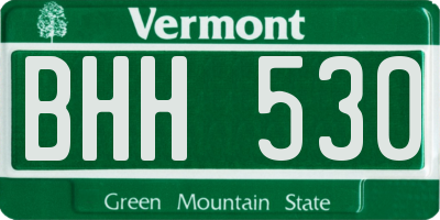 VT license plate BHH530