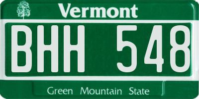 VT license plate BHH548
