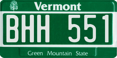 VT license plate BHH551