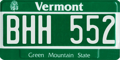 VT license plate BHH552