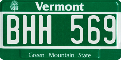 VT license plate BHH569