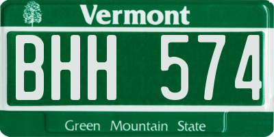 VT license plate BHH574