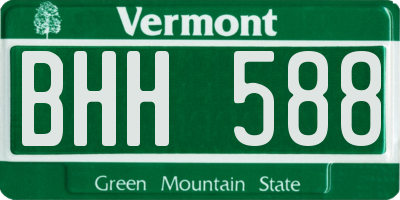 VT license plate BHH588