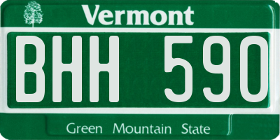 VT license plate BHH590