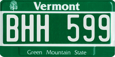VT license plate BHH599