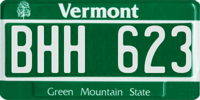 VT license plate BHH623