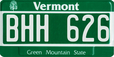 VT license plate BHH626