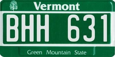 VT license plate BHH631