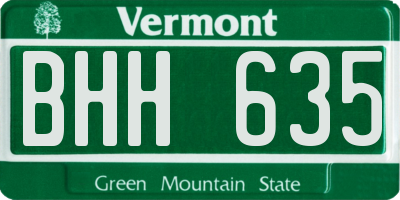 VT license plate BHH635