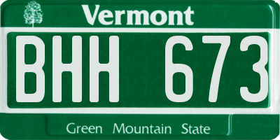 VT license plate BHH673