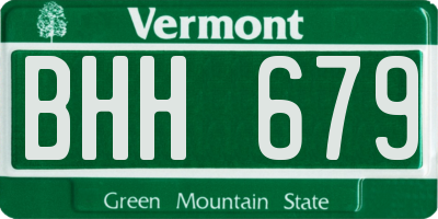 VT license plate BHH679