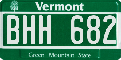 VT license plate BHH682