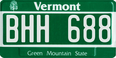 VT license plate BHH688