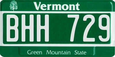 VT license plate BHH729