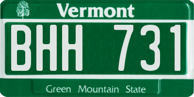 VT license plate BHH731