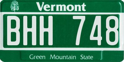 VT license plate BHH748