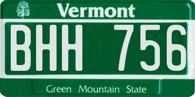 VT license plate BHH756