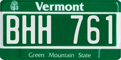 VT license plate BHH761